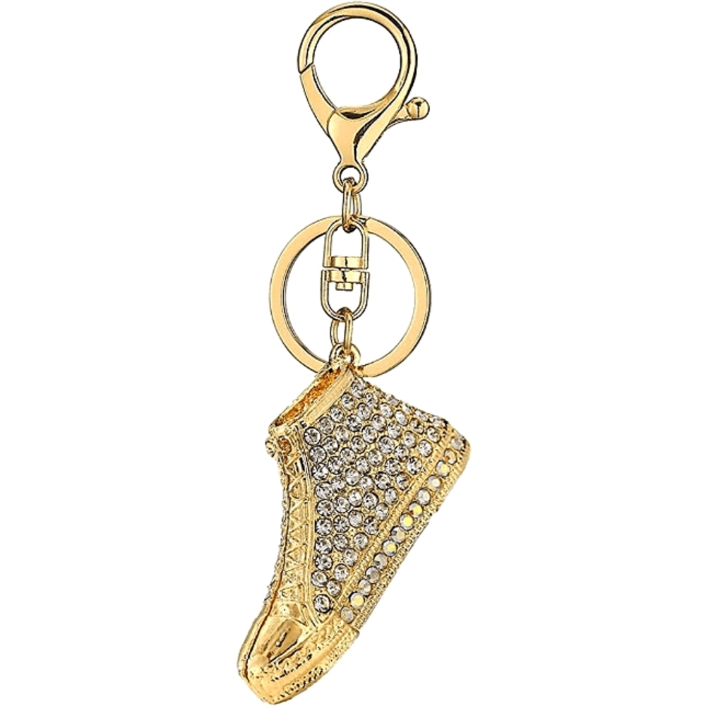 Golden High Top Tennis Shoe Keychain